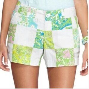 Lilly Pulitzer Cotton Lioness Patchwork 5" Callahan Shorts